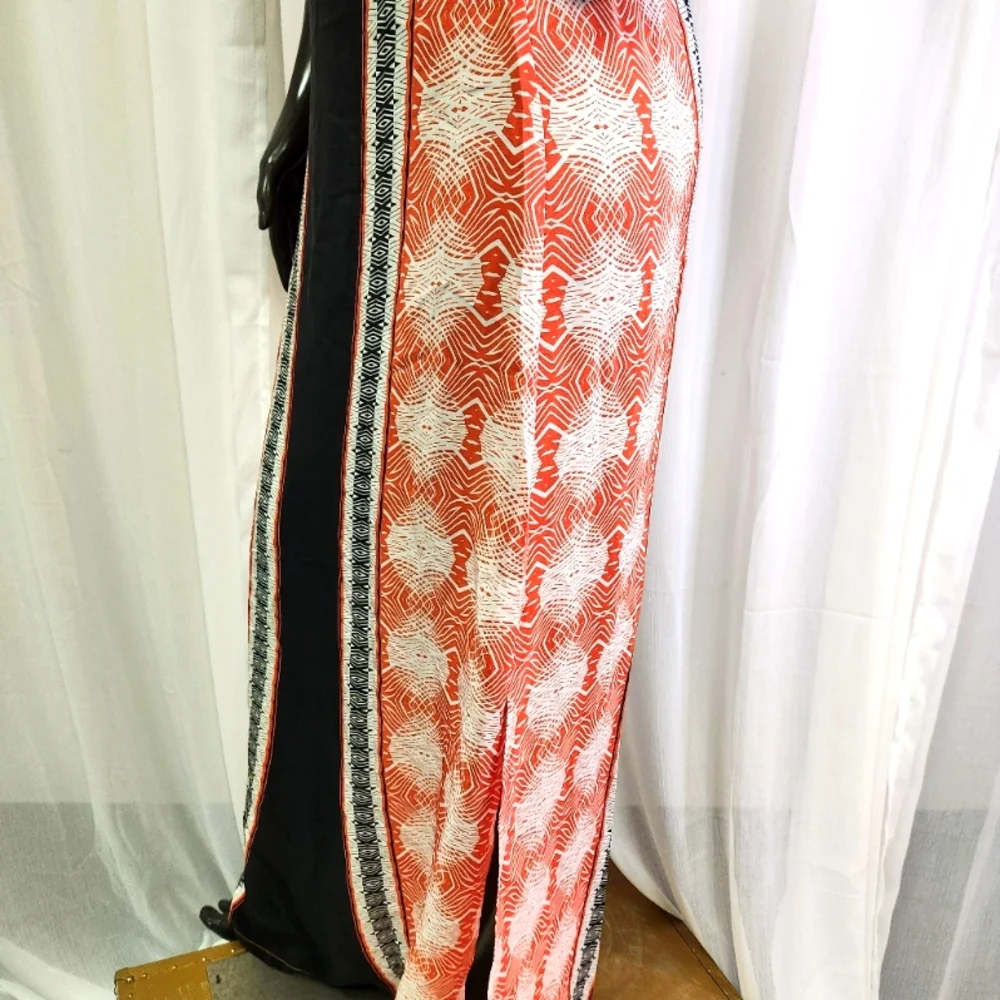 100% Silk Black and Orange Women's Skirt W/Side Slit -New W/ Tags - Picture 14 of 15